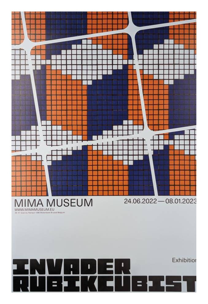 Invader Rubikcubist original exhibition poster set of 2