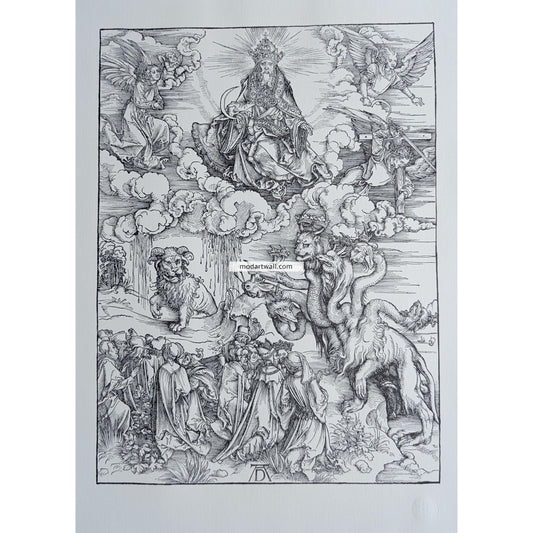 Albrecht Durer Vintage Lithograph - The Apocalypse