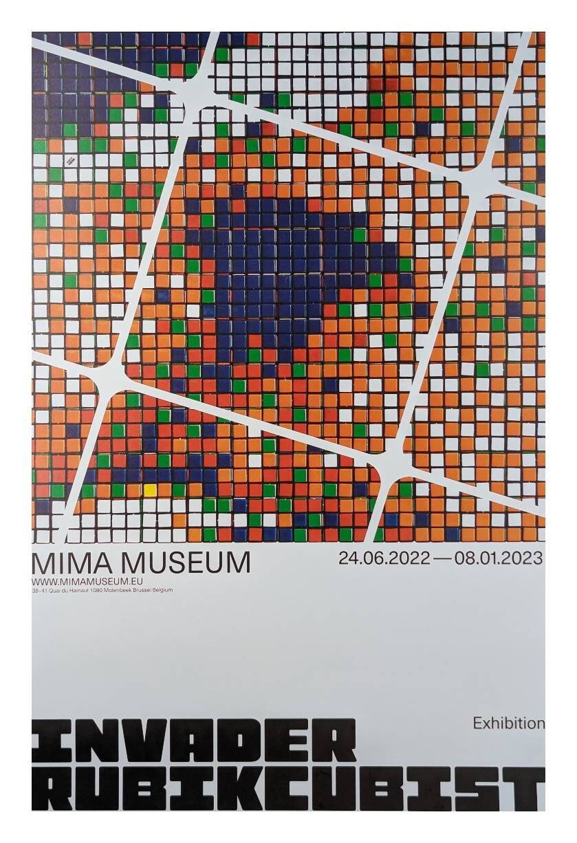 Invader Rubikcubist original exhibition poster set of 2